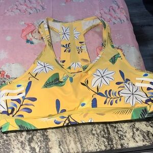 ZYIA Yellow Floral Sports Bra